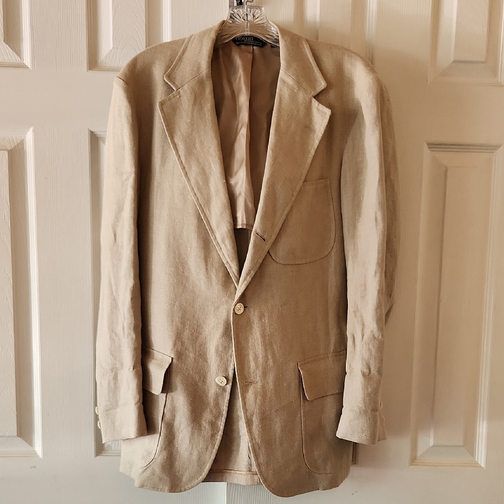 Vintage 80s Polo by Ralph Lauren "Blue Label" Linen Blazer